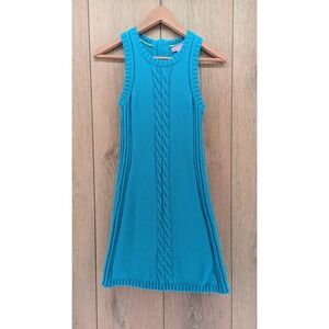 Lilly Pulitzer Teal Cable Knit Sleeveless Dress (Size S)
